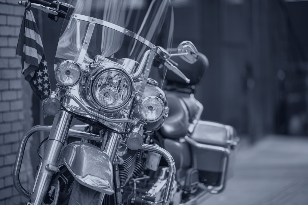 A motorcycle parked in New York City