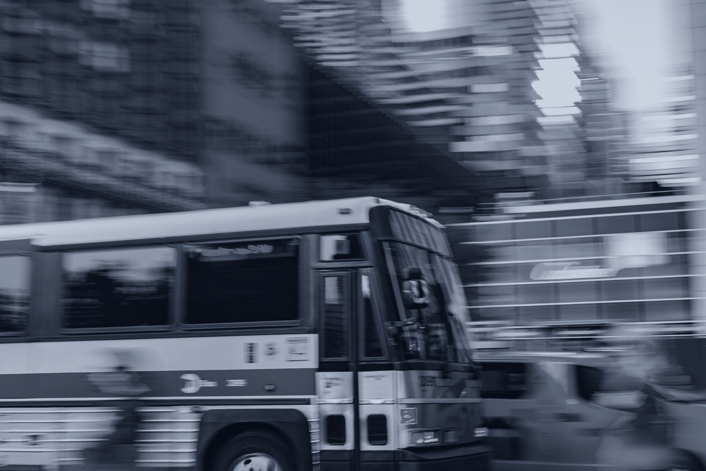 Bus In New York City Rush Hour Traffic