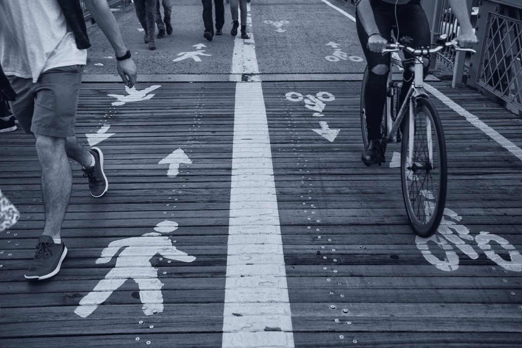 Pedestrians And Bicycle Riders