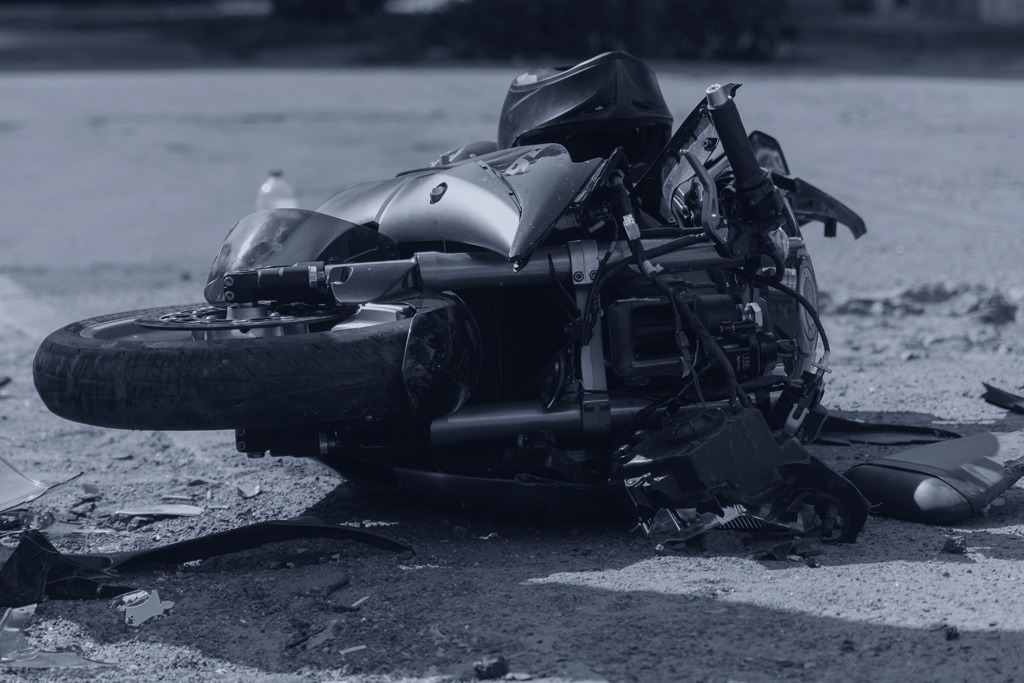 Wrecked Motorcycle On Brooklyn Road